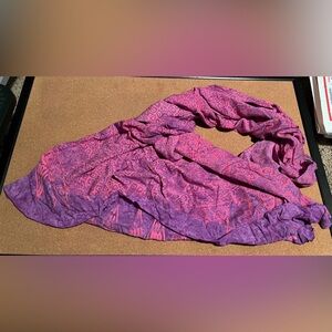 Pink And Purple Patterned Scarf